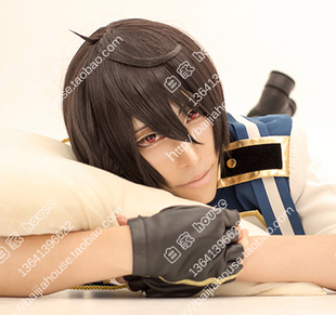 偶像梦幻祭 朔间凛月 黑色 深棕色 收脸短发 cosplay假发