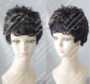 深栗色挑染短卷发 凌乱空气卷 欧美辣妹女性假发薇薇卡·福克斯