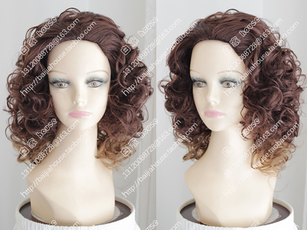 栗色无刘海时尚风妩媚满头短卷发