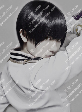 APH 黑塔利亚 日本 本田菊 黑色 收脸 高温丝COS假发白家HOUSE