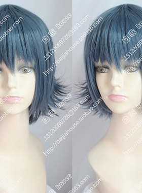 cosplay假发 笨蛋测验召唤兽 土屋 康太 青灰色翻翘短发 动漫假毛