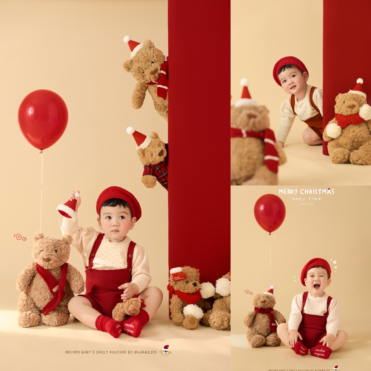 暖白圣诞百天照周岁照拍照服装