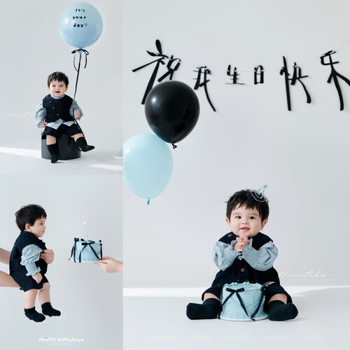 儿童摄影服装男女宝宝周岁照拍照服装影楼一岁生日场景布置道具