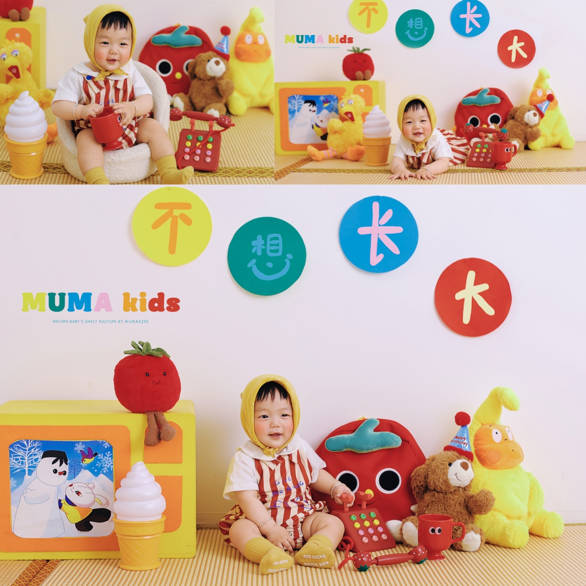 婴儿拍照衣服宝宝百天周岁照