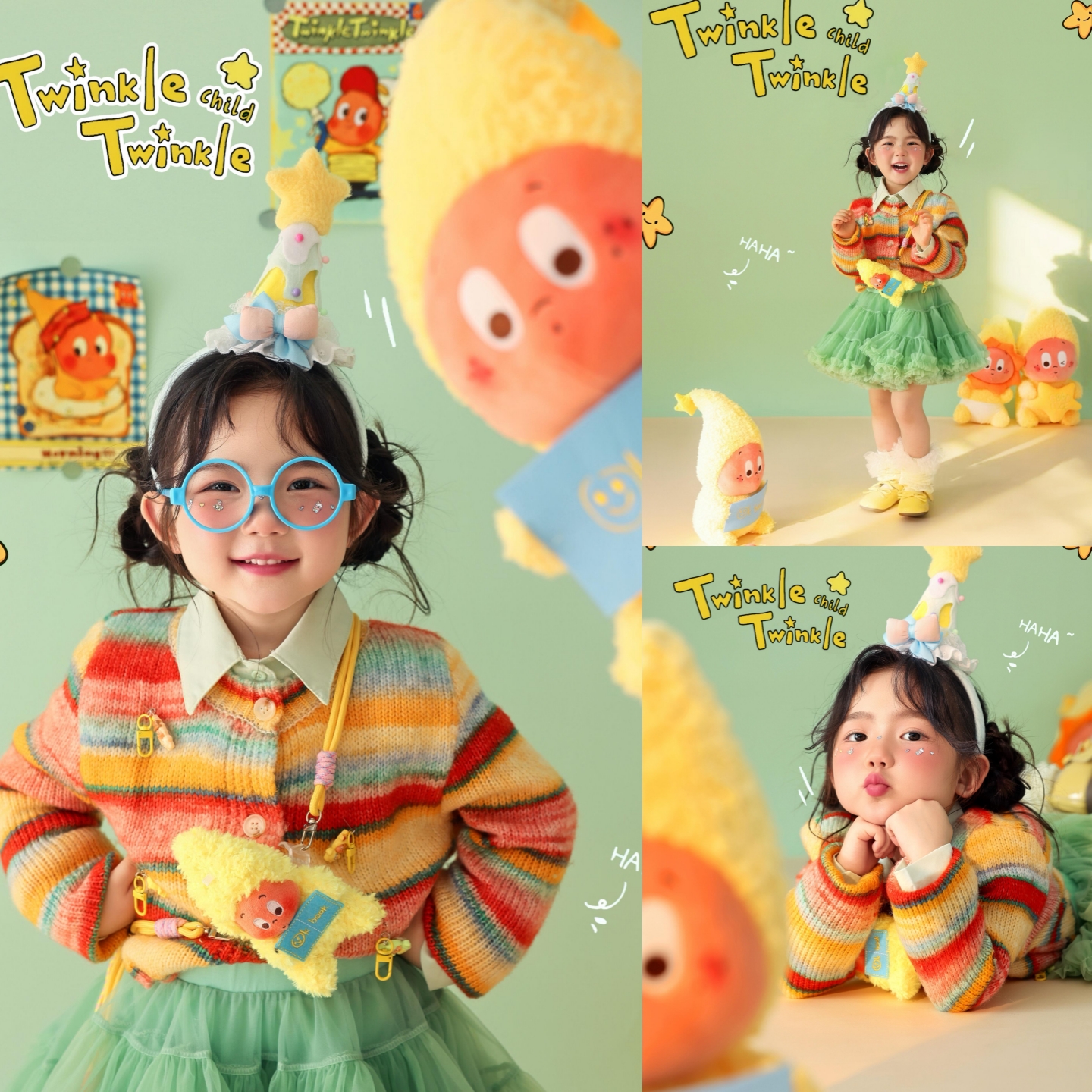 儿童摄影服装星星人多巴胺