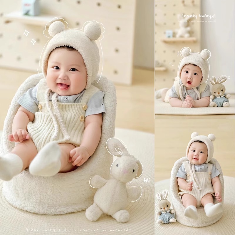 儿童摄影服装自然光纪实风宝宝百天照周岁照拍照服装影楼艺术照衣