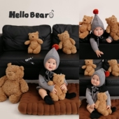 儿童摄影服装 男女婴儿服饰 纪实风黑白灰宝宝百天照周岁照拍照服装