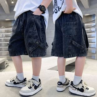 儿童短裤2025夏季新款五分裤复古牛仔中大童中裤男孩韩版夏装洋气