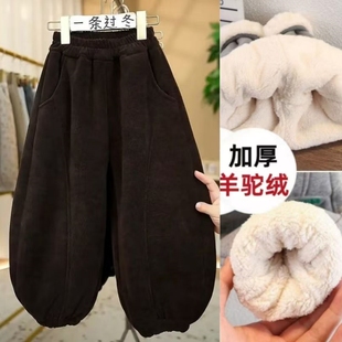 2025新款男童裤子冬装宽松儿童冬灯芯绒弯刀裤中小童休闲灯笼裤