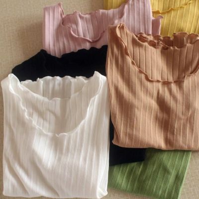 胖mm大码长袖纯棉修身基础款螺纹