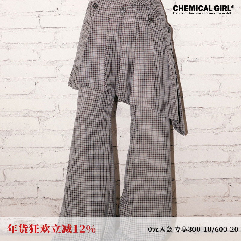 化学少女 H2「咖啡旧馆」可拆卸格子裙裤休闲裤复古摩登时髦显瘦,女装/女士精品,休闲裤,淘宝优惠券,粉丝福利购,淘宝优惠卷