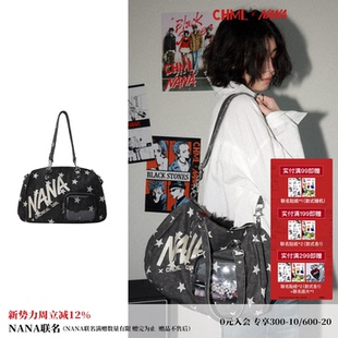 化学少女×NANA联名 设计感满印单肩斜挎包保龄球痛包朋克风包包