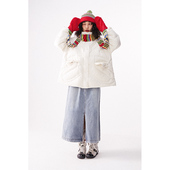 化学少女「冬日序曲」90绒简约白色短款 宽松休闲轻薄温暖羽绒服女