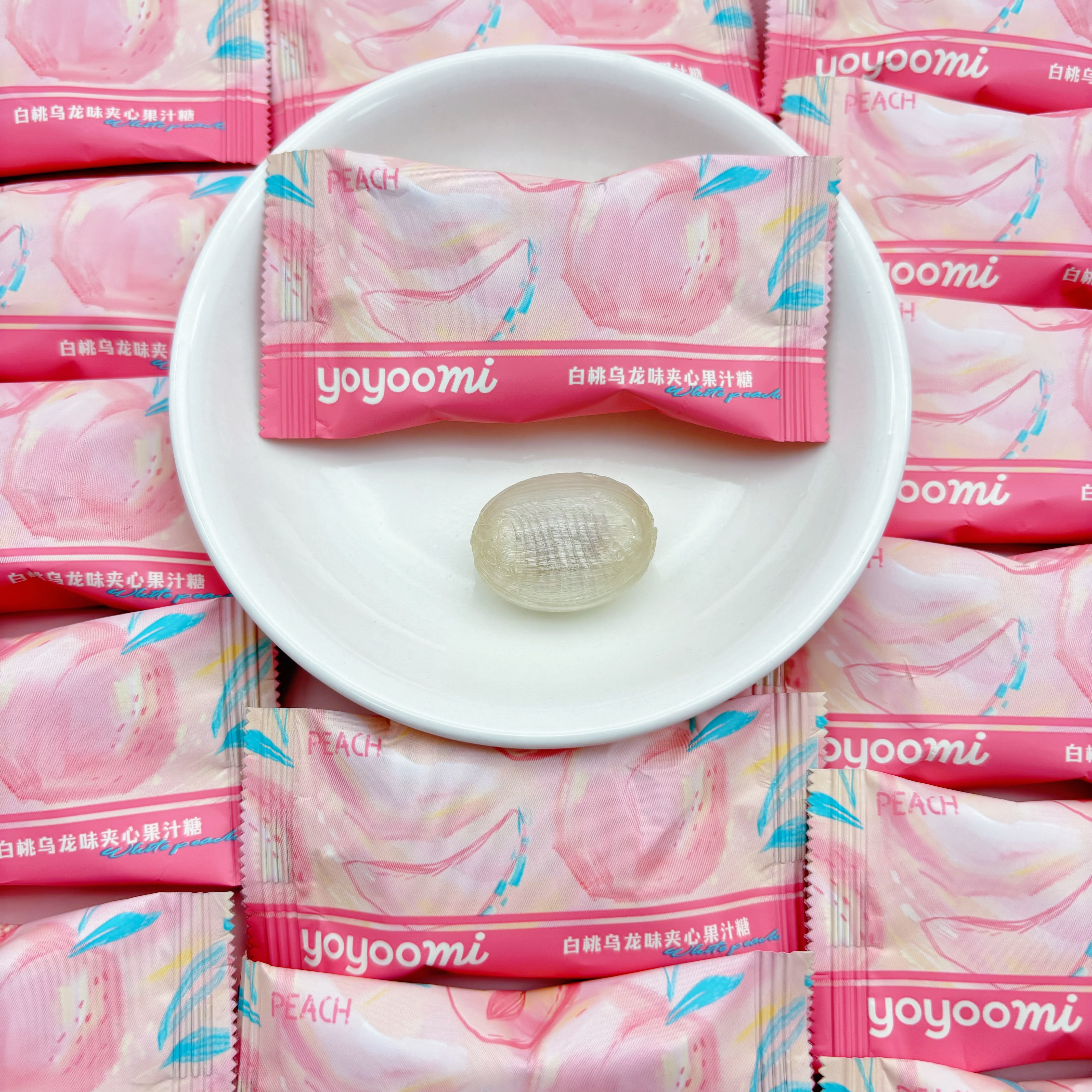 YOYOOMI白桃乌龙味夹心果汁糖