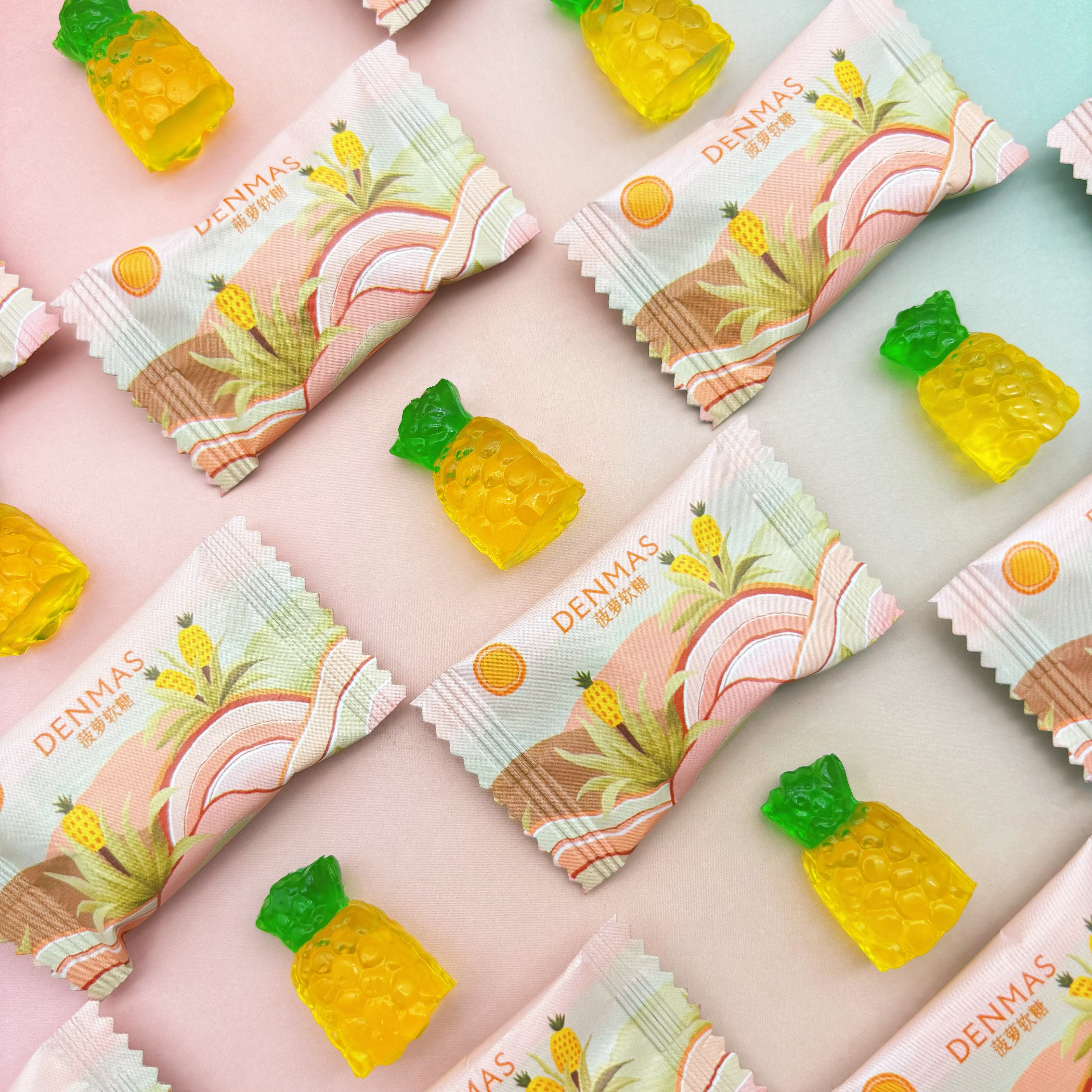 DENMAS菠萝味软糖结婚喜糖婚糖高颜值伴手礼网红糖果休闲小零食,零食/坚果/特产,喜糖,淘宝优惠券,粉丝福利购,淘宝优惠卷