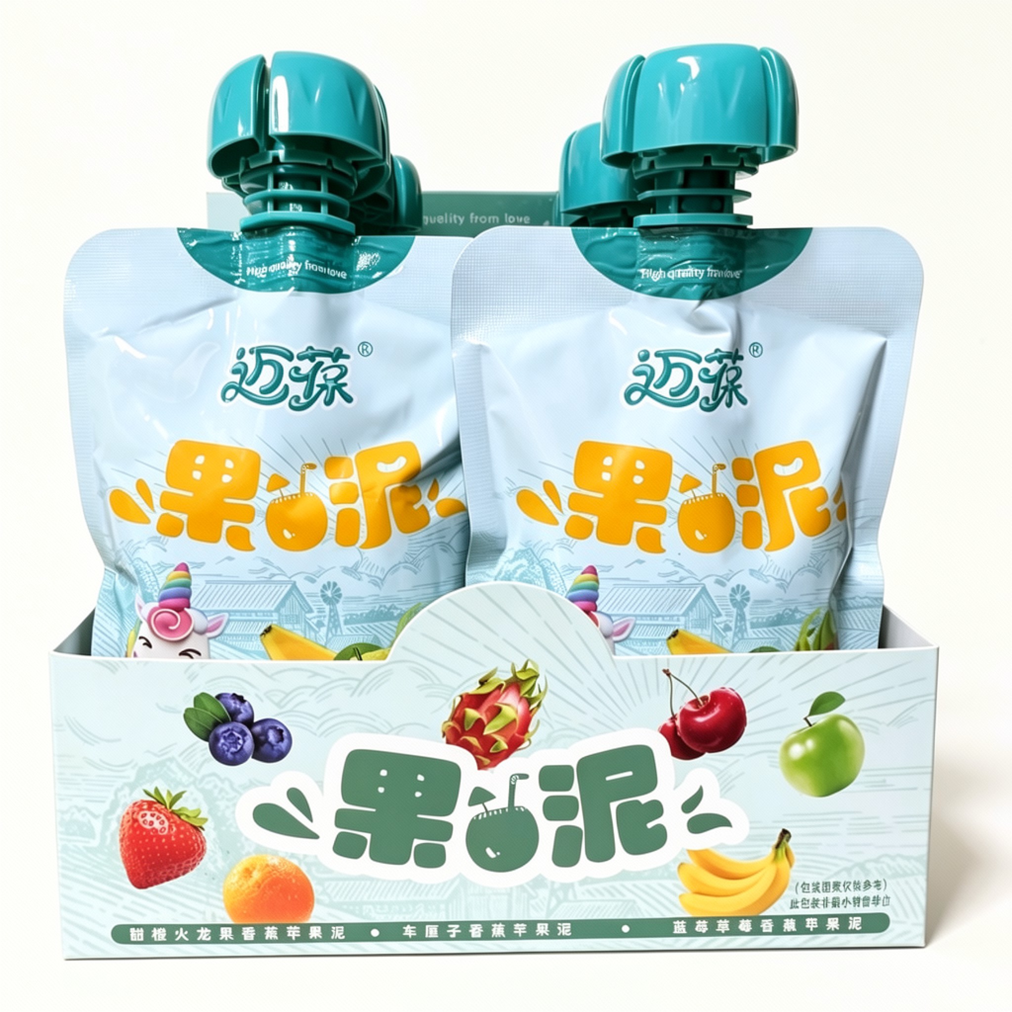 【10袋清仓】迈葆果泥100%纯水果宝宝喝的无添加香蕉苹果泥混合泥