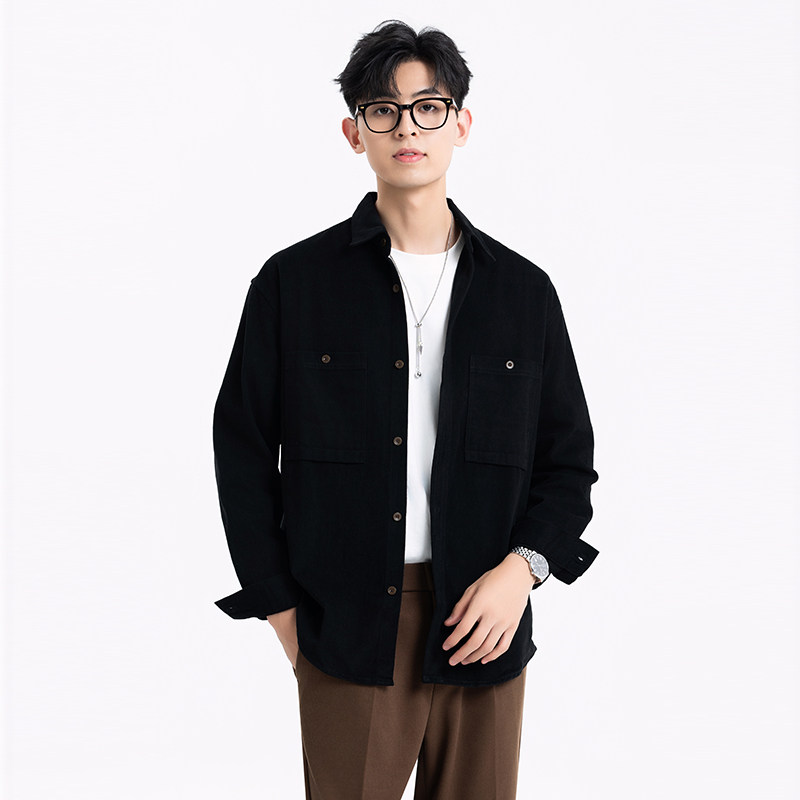 韩版潮流休闲男士上衣服长袖衬衫