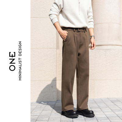 秋冬老钱风高级感男士直筒休闲裤