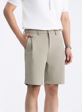 2025夏季新款休闲短裤男直筒宽松五分裤子黑色中裤轻松凉感男士