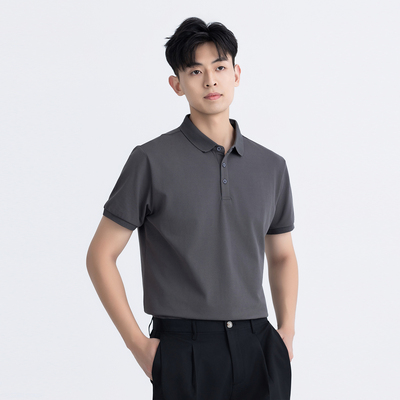 夏季冰氧吧纯色休闲翻领POLO衫