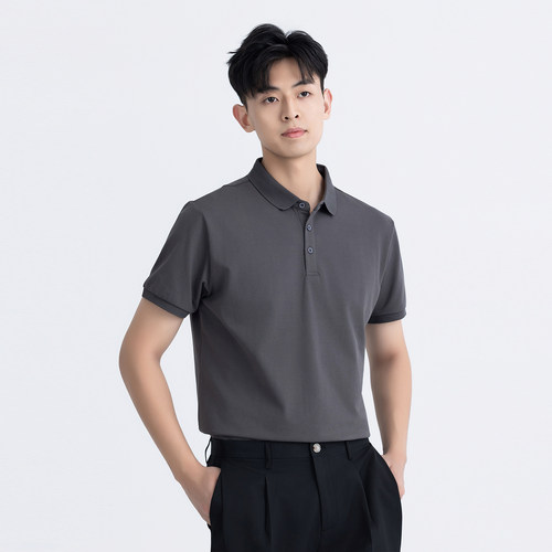 夏季冰氧吧纯色休闲翻领POLO衫