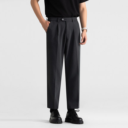 ONE STUDIO夏季极简西裤男士休闲长裤免烫商务直筒垂感九分西裤