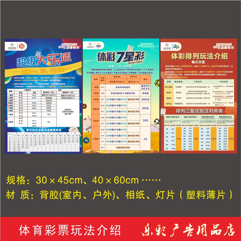 体彩大竞彩乐透七星排列指南海报