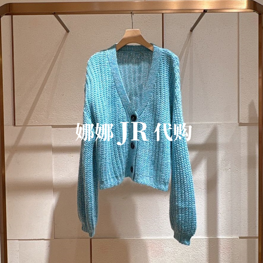 JR2025年秋季V领镂空针织开衫女