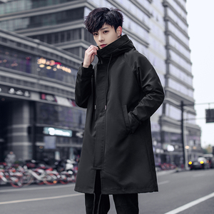 22新款中长款风衣春秋季男士宽松韩版 加棉+10元 XZ1310-1903-P90图片