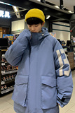 现货棉衣男士冬季新款港风大码宽松连帽美式休闲加厚棉服2108-P70，男装棉衣，星座1310