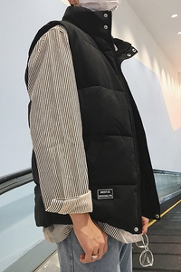 加厚棉服马甲男士背心2023秋冬季潮牌立领坎肩羽绒棉马夹8086/P50图片