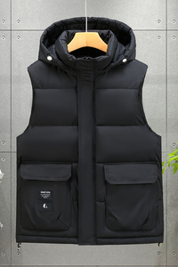 高品质 好面料 L-7XL 帽子可拆 冬季加厚羽绒棉马甲男 M168-P65图片