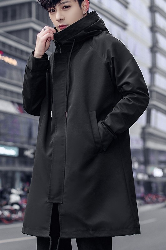2023春秋款男士中长款风衣连帽外套有加棉+10元XZ1310-1903-P90,男装风衣,星座1310