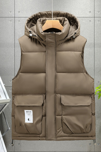 高品质 好面料 L-7XL 帽子可拆 冬季加厚羽绒棉马甲男 M168-P65图片 高品质 好面料 L-7XL 帽子可拆 冬季加厚羽绒棉马甲男 M168-P65图片