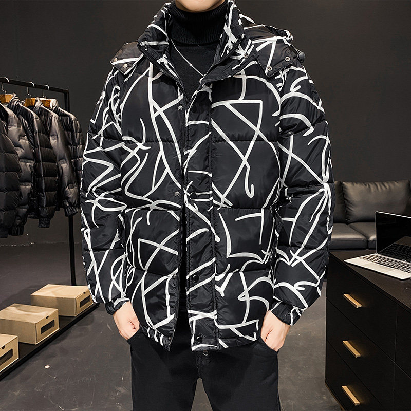 2023冬季新款韩版潮流加厚保暖短款休闲连帽棉服外套上衣8822-P65,男装棉衣,星座1310