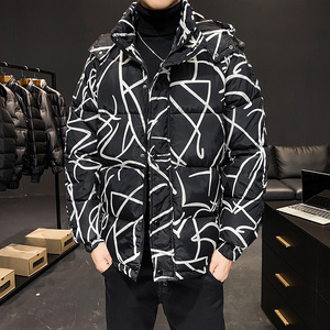 2022冬季新款韩版潮流加厚保暖短款休闲连帽服外套上衣8822-P65图片