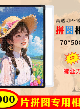 1000片拼图相框裱框挂墙简约高级