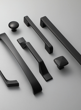 橱柜抽屉拉手美式黑色衣柜门把手现代简约欧式柜子单孔北欧小单孔