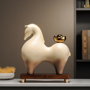 新中式国风马上有钱摆件马客厅电视柜酒柜装饰品乔迁新居礼品送礼