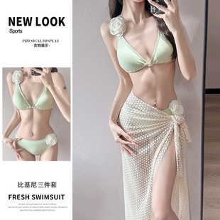 泳衣女韩版 2025显身材高级感 ins比基尼三件套半身裙沙滩度假新款