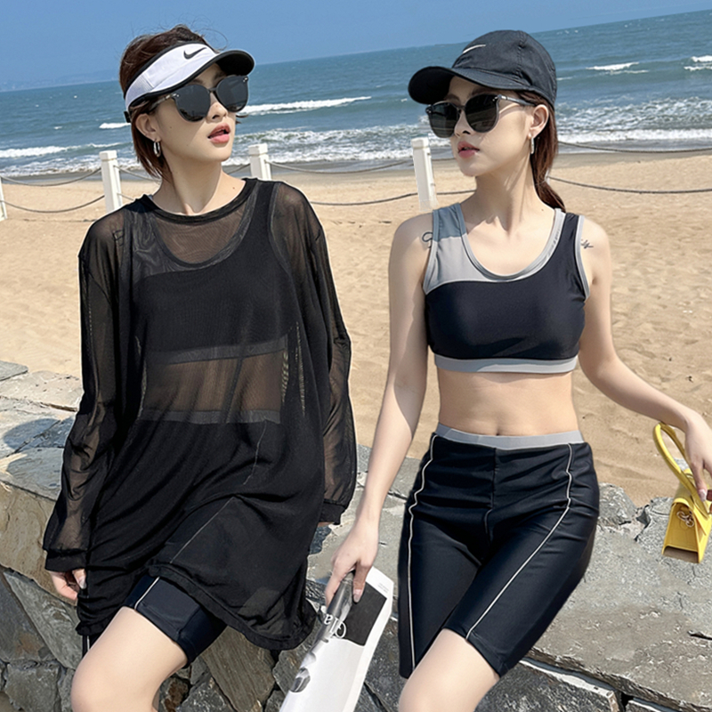 游泳衣女分体三件套保守胖MM大码