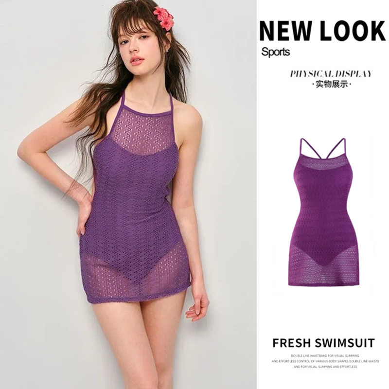 泳衣女露背性感韩版ins裙式连体保守遮肚显瘦气质小胸聚拢高级感