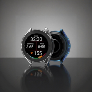 适用佳明手表Forerunner170镂空半包保护套70TPU边框透明软壳防摔