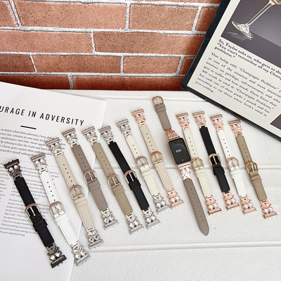 Galaxyfit3钻石四叶草真皮表带