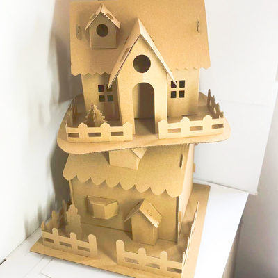 diy小屋儿童手工制作材料纸箱小房子圣诞节中秋拼装盒幼儿园区角