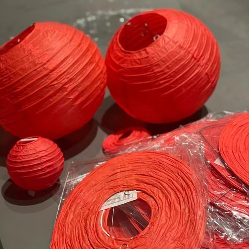 大红色纸灯笼新年挂饰幼儿园手工diy制作春节花灯2025年新款挂饰