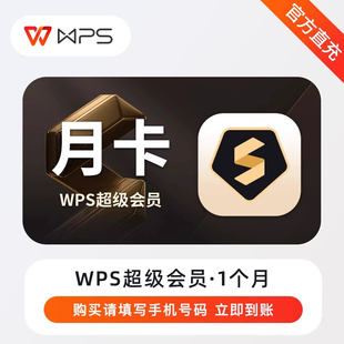 【手机号充值】wps超级会员月卡PDF编辑转换excel工具 官方正版