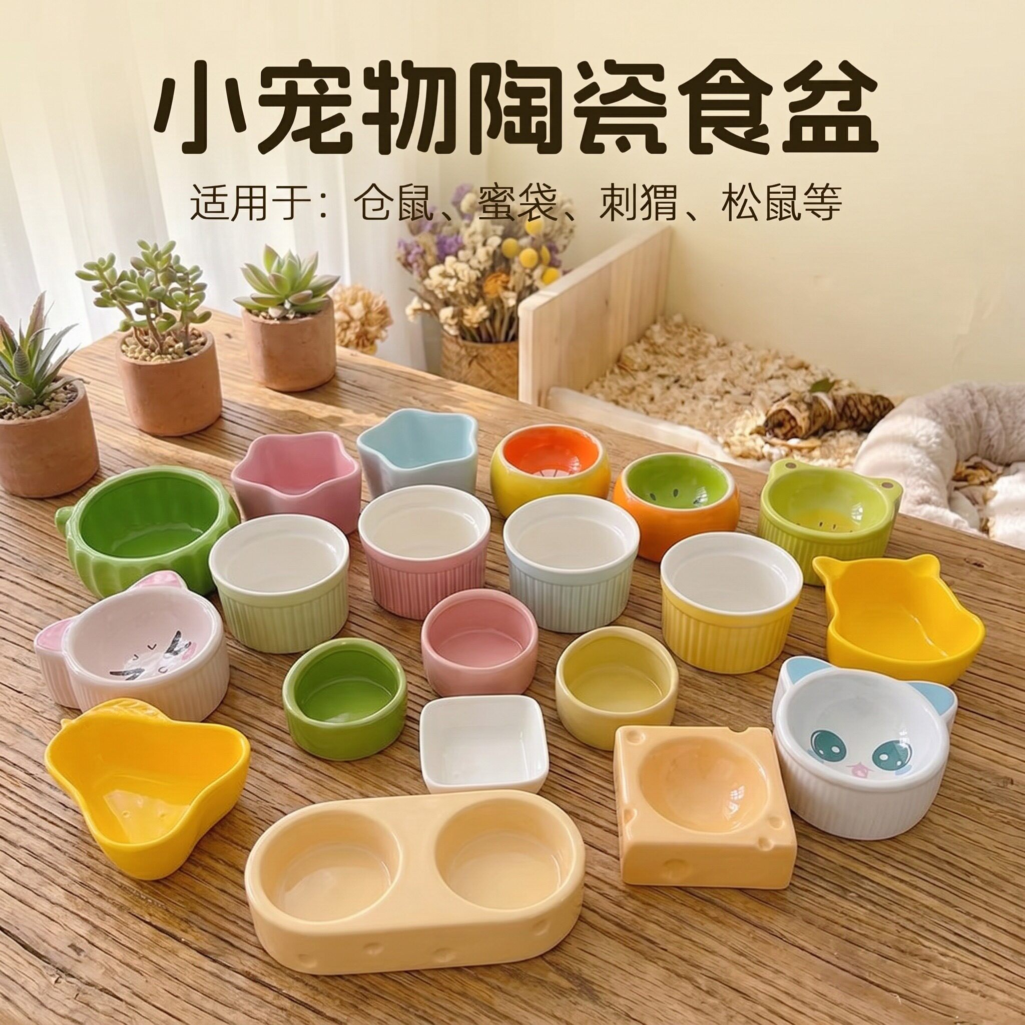 非洲迷你刺猬仓鼠松鼠陶瓷食盆