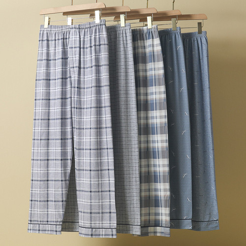 100%新疆棉男士睡裤大码开门襟款