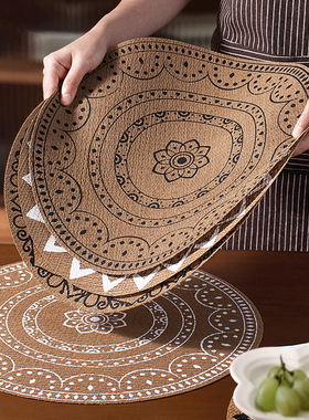 欧式波西米亚隔热垫餐桌家用藤编垫西餐垫砂锅垫菜盘餐桌垫子防油